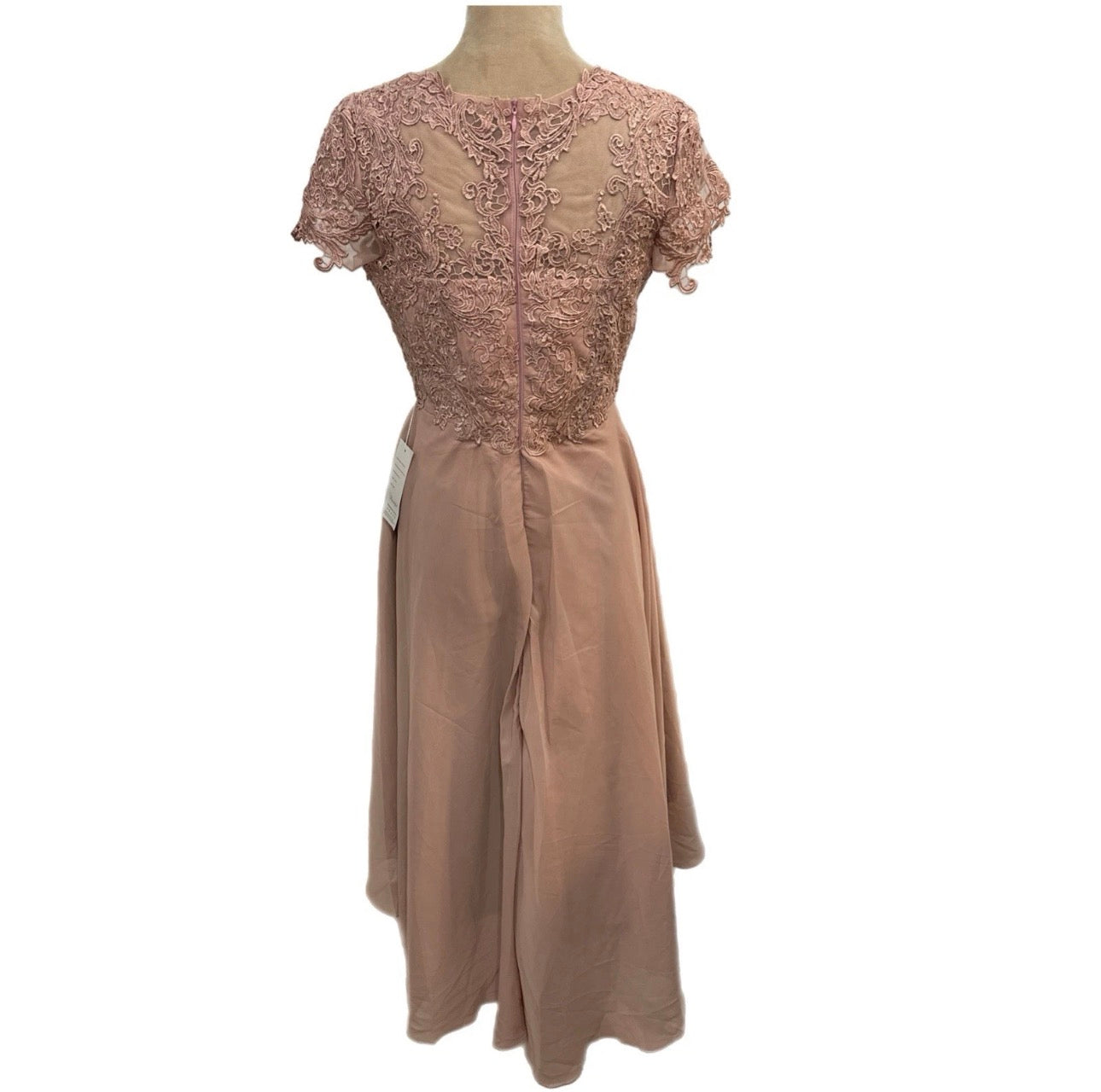 EAST COAST BELLA Mother Of The Bride Dress Chiffon Lace Pink Midi V Neck