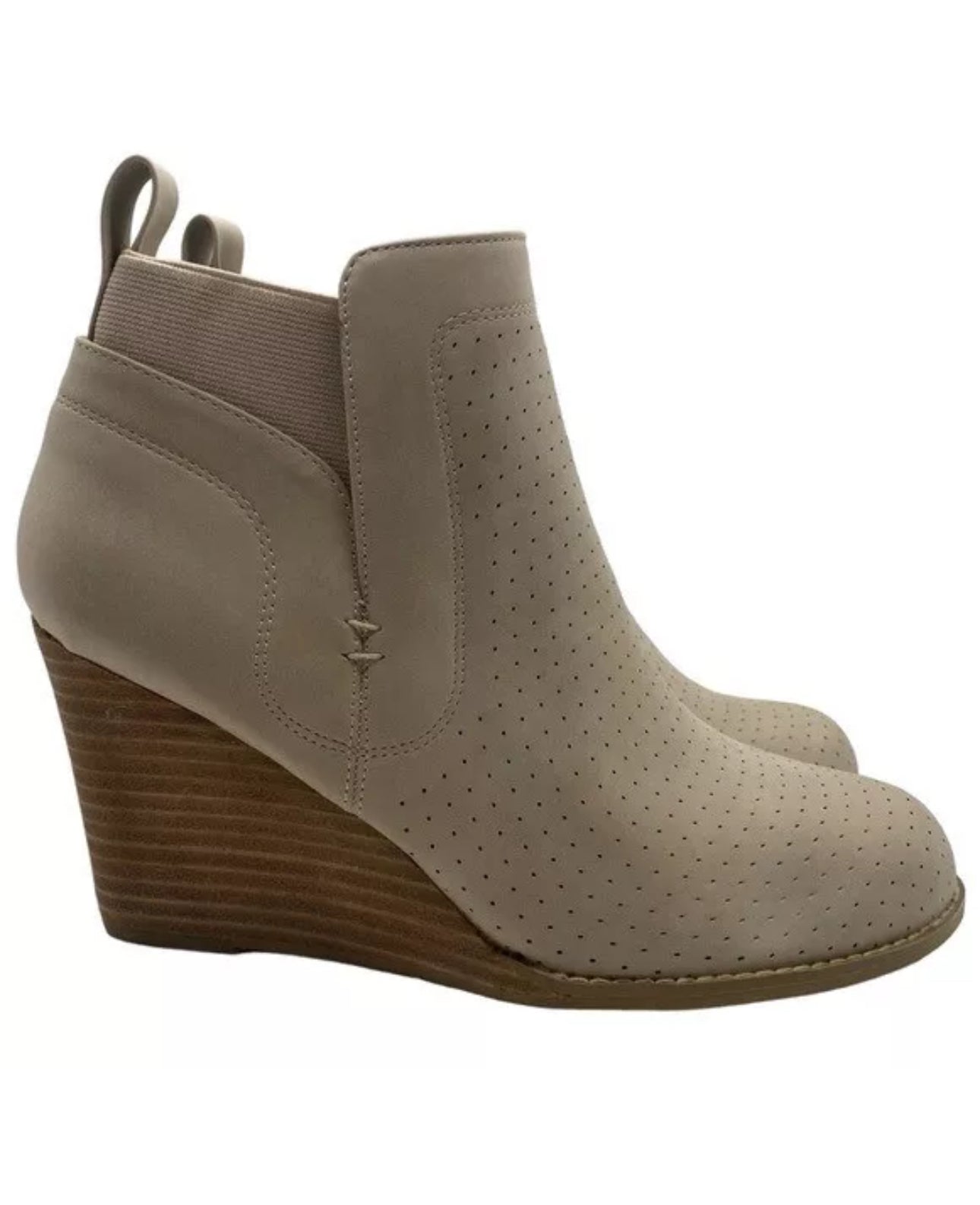 DOLCE VITA Gerdie Vegan Leather Comfort Wedge Bootie in Beige