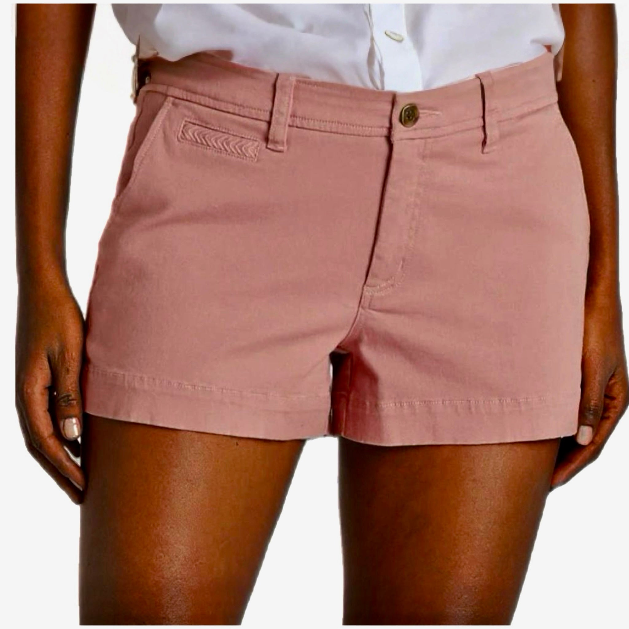 MARKET & SPRUCE Women’s Chino Shorts in Ash Rose Preppy 3”