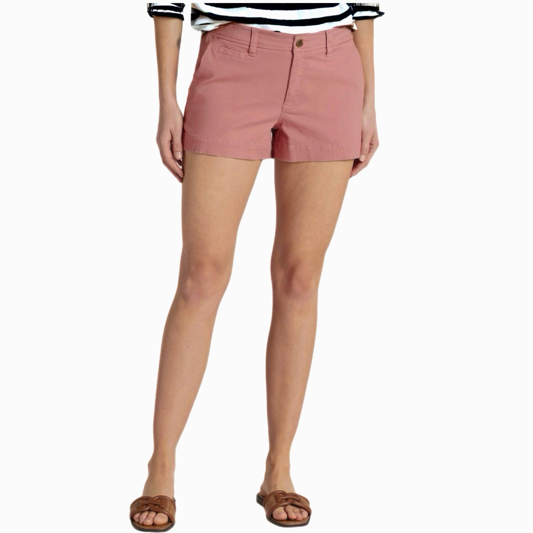 MARKET & SPRUCE Women’s Chino Shorts in Ash Rose Preppy 3”