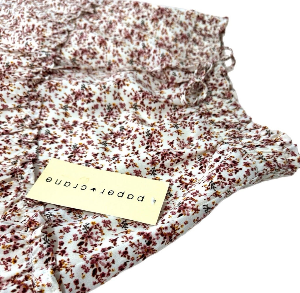 PAPER CRANE Cottage Floral Pull On Mini Skirt