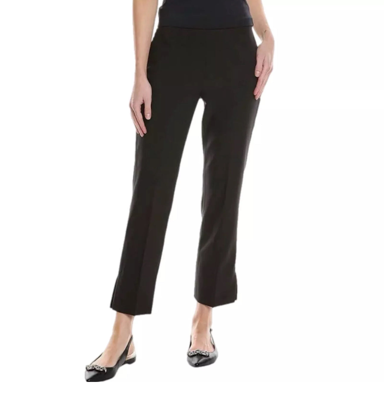 Vince Camuto Black Dress Pants High Rise Ankle Side Zip Straight Leg