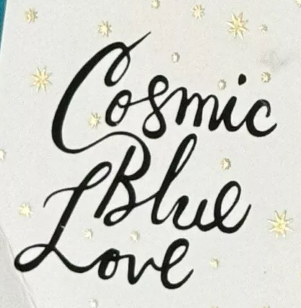 Cosmic Blue Love Ocean Blue Rolled Hem Shorts Mid Rise