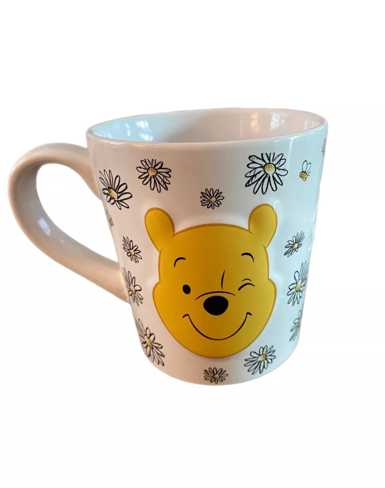 DISNEY Winnie The Pooh Mug White Yellow Daisy Ceramic