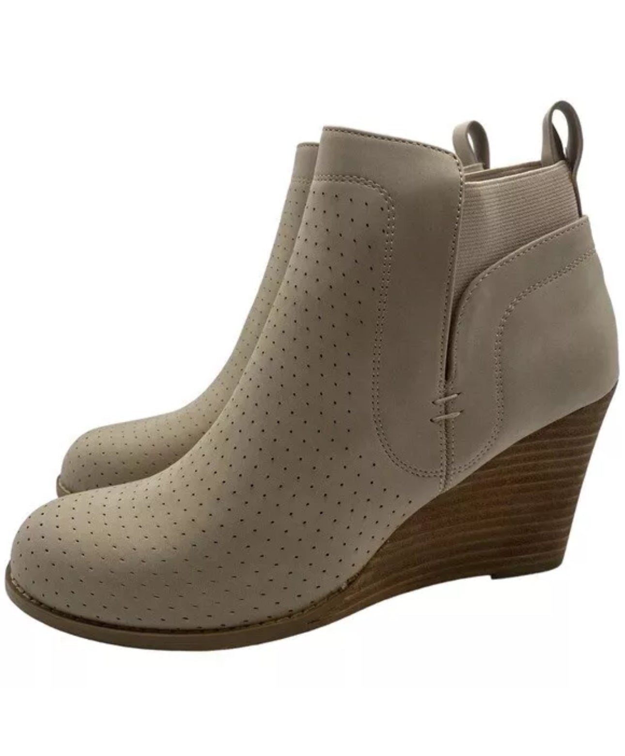 DOLCE VITA Gerdie Vegan Leather Comfort Wedge Bootie in Beige