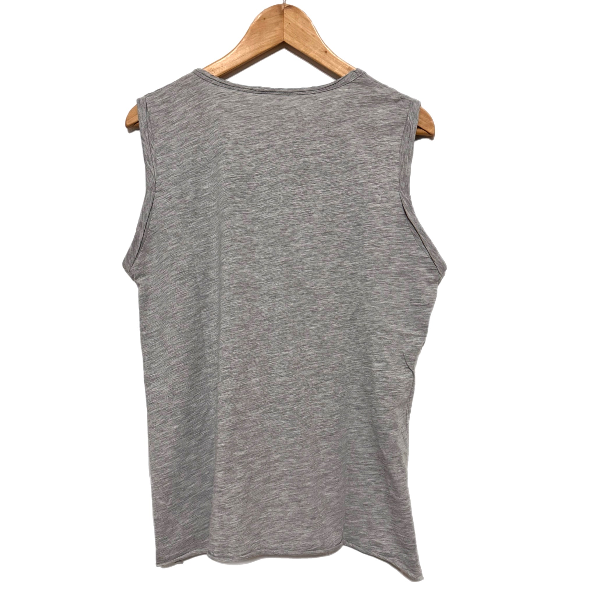 Daisy Rae Everyday Women’s Sleeveless Muscle Tank Raw Hem Heather Grey