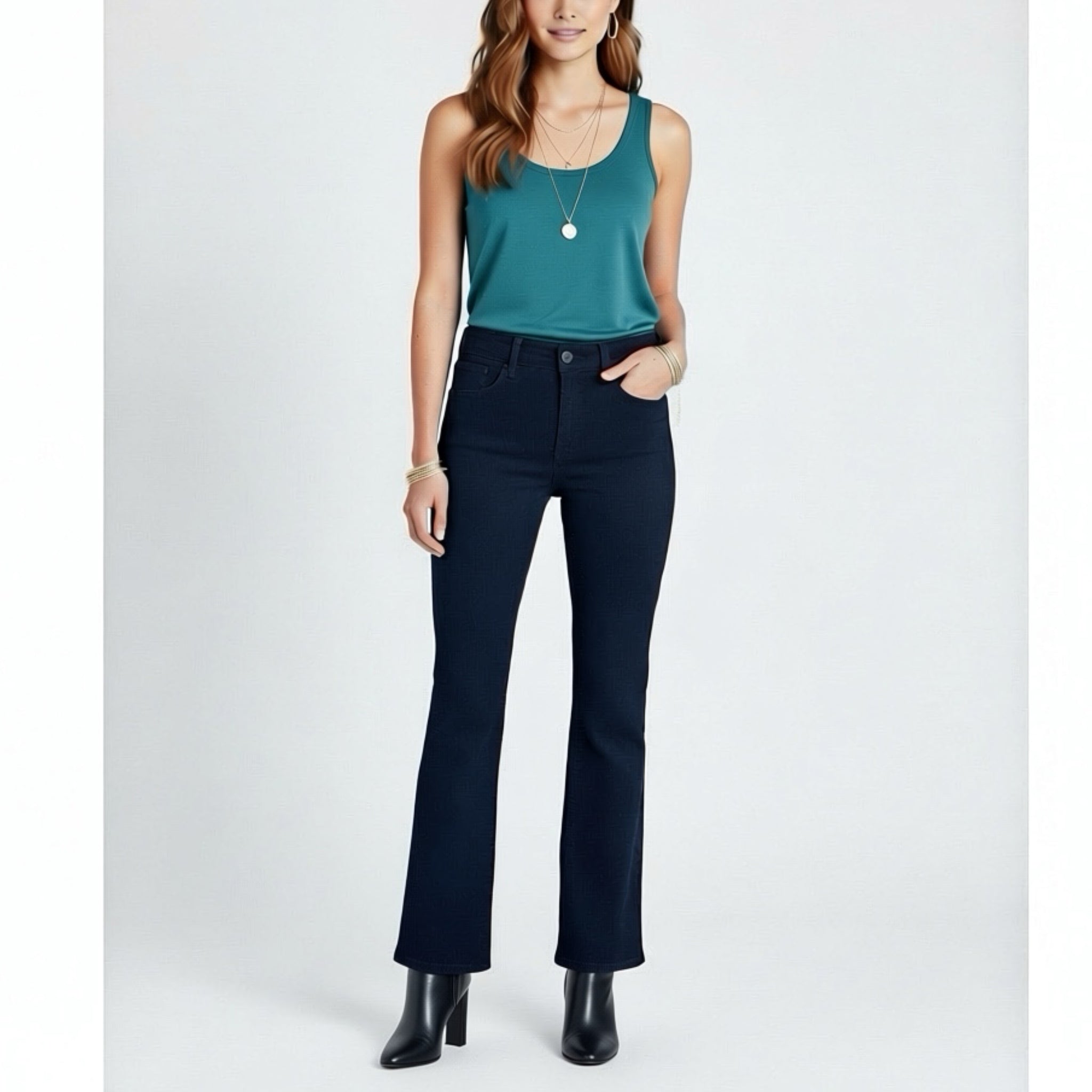 Stitch Fix STS BLUE Mandy Bootcut Mid Rise Dark Gray Flare Jeans Women 31/12 only