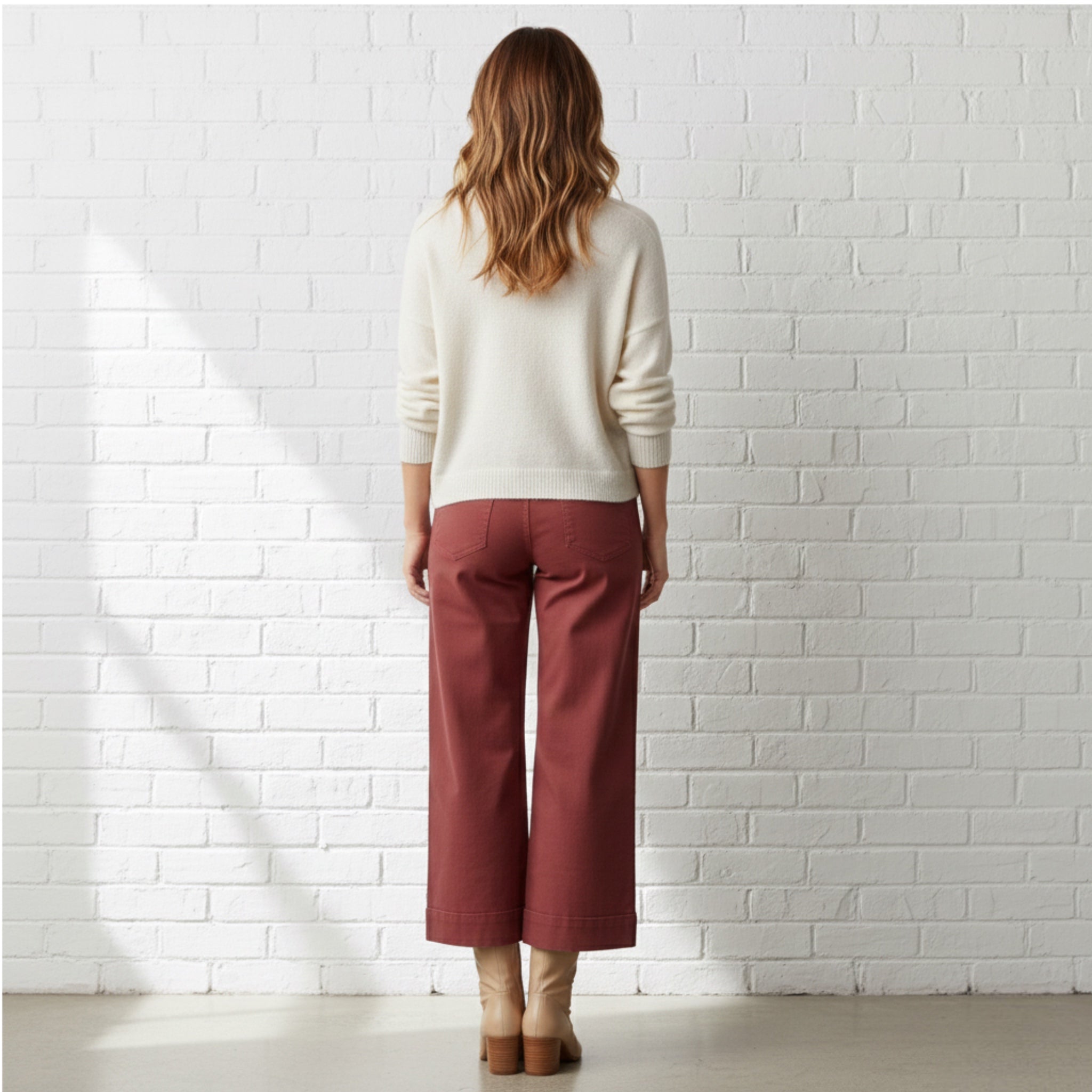 COSMIC BLUE LOVE KATYA PULL ON TROUSER Wide Leg High Rise in Paprika