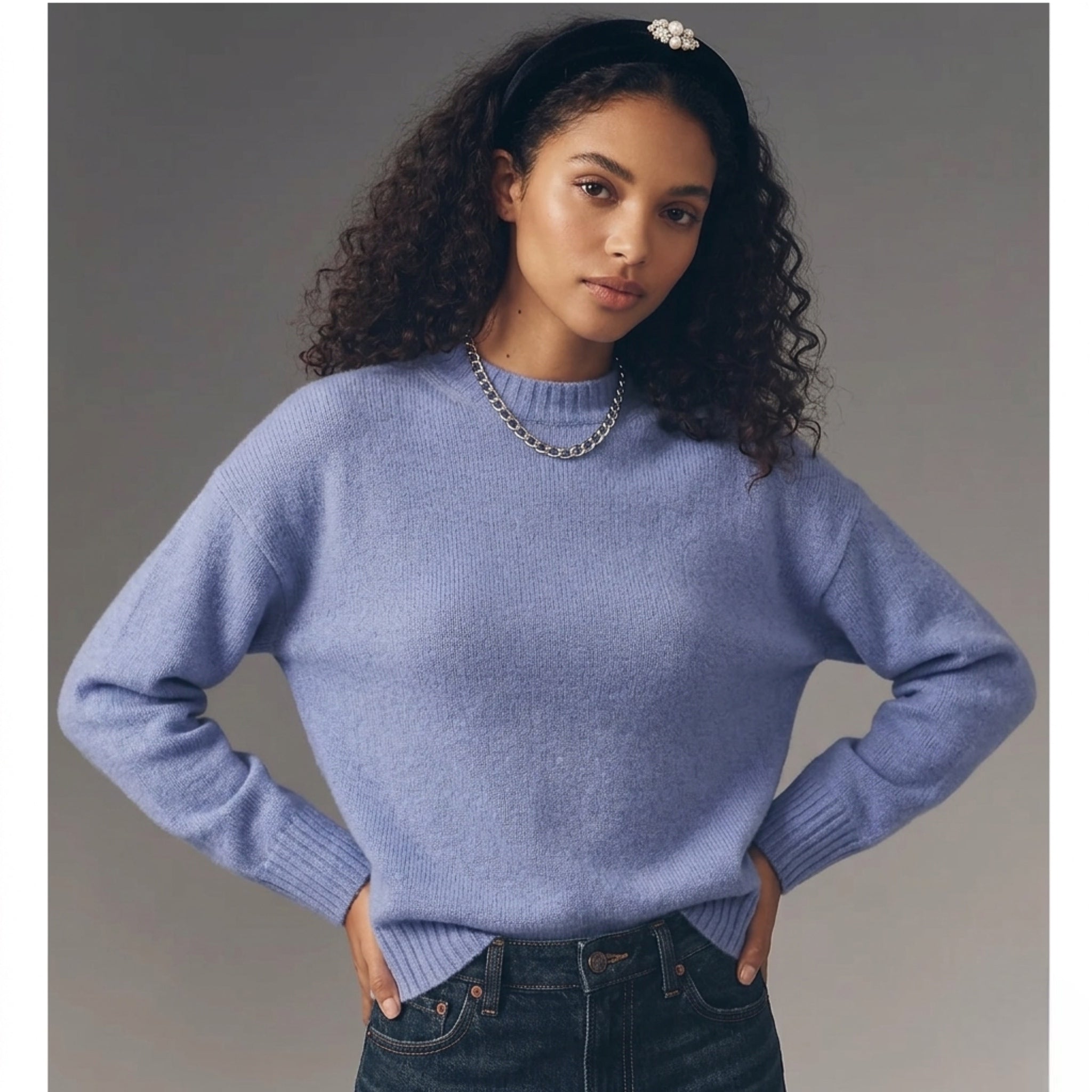 Madewell Charm Kritty Pullover Sweater Wool Alpaca Knit Blend Blue