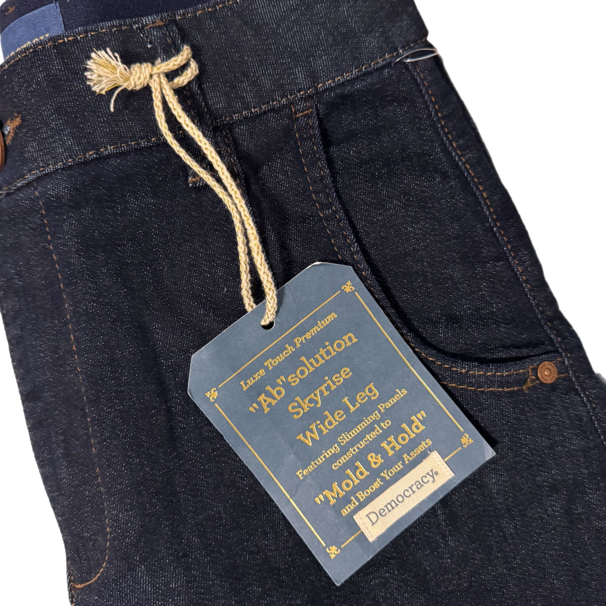 DEMOCRACY Luxe Touch Premium Ab Solution Wide Leg Jeans in Dark Indigo