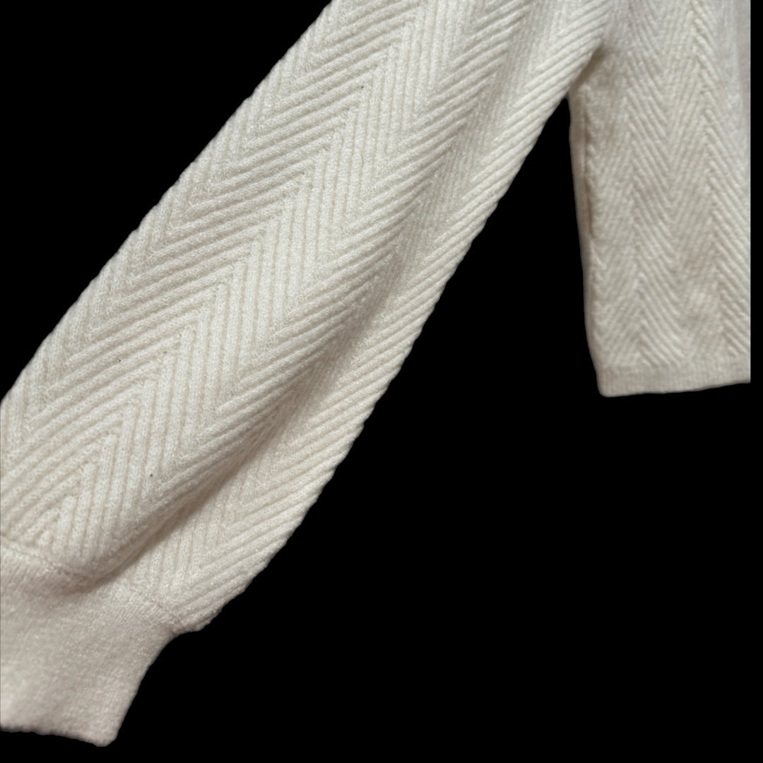 Love Ellie Long Sleeve Cream Turtleneck Knit Sweater Trendy Fit