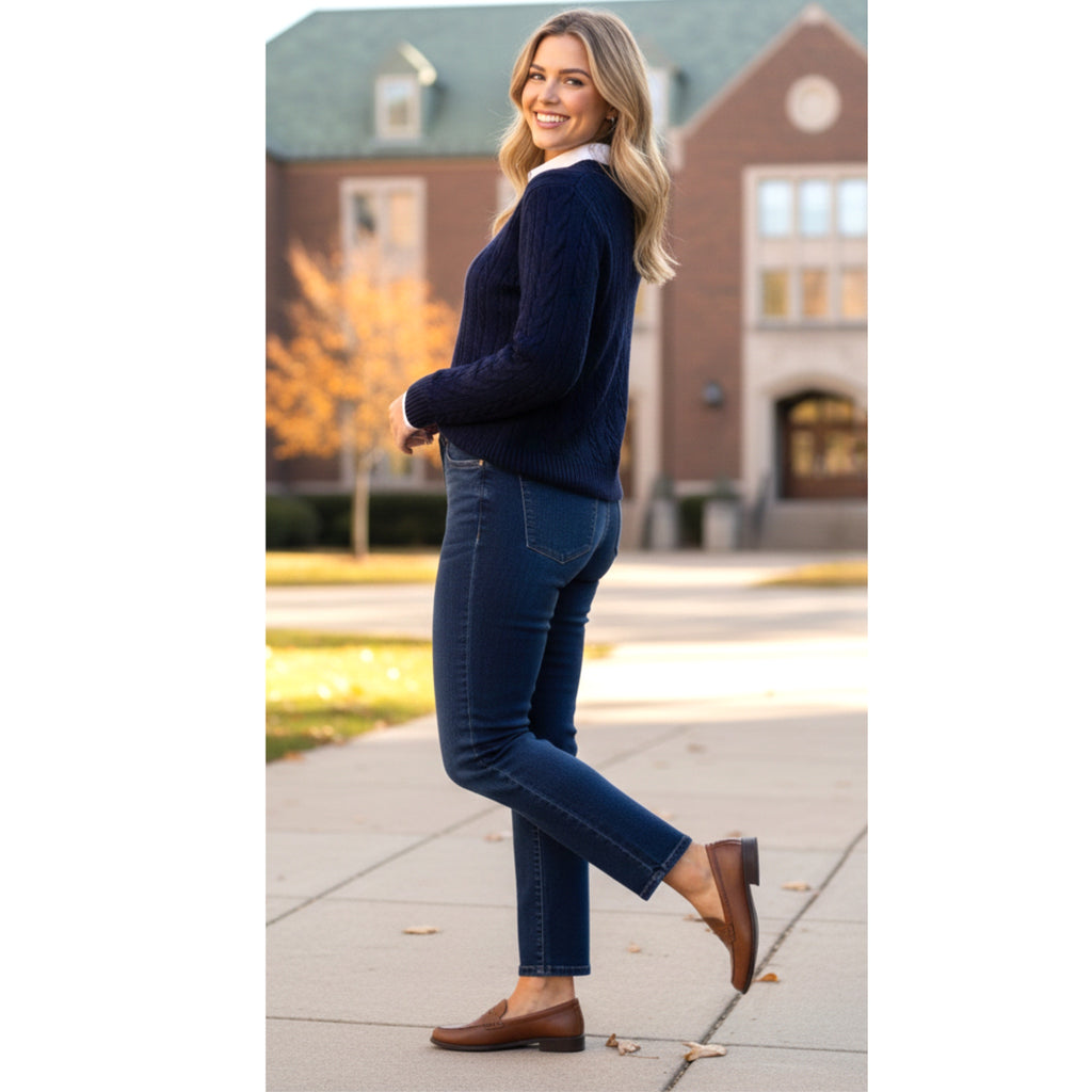 STS BLUE Drew High Rise Straight Leg Jeans Dark Wash Stretchy Denim