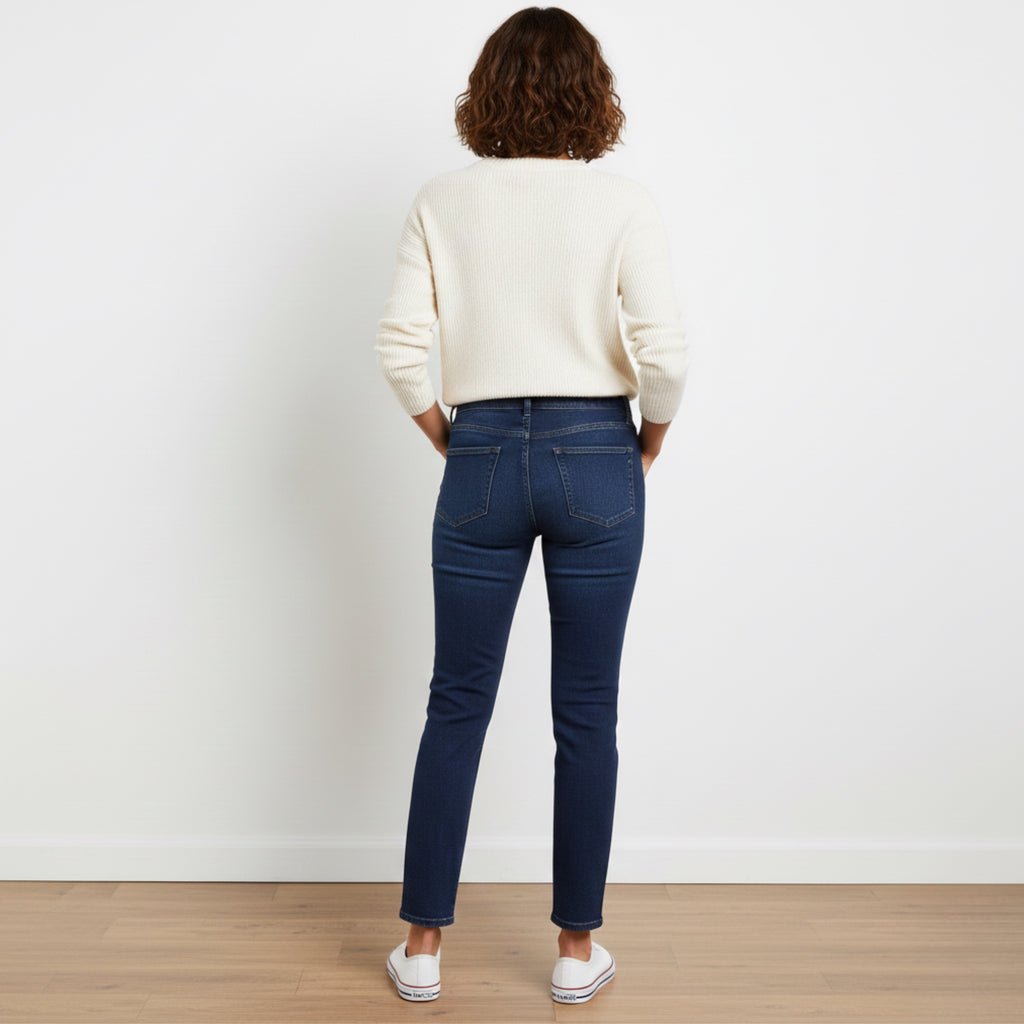 STS BLUE Drew High Rise Straight Leg Jeans Dark Wash Stretchy Denim