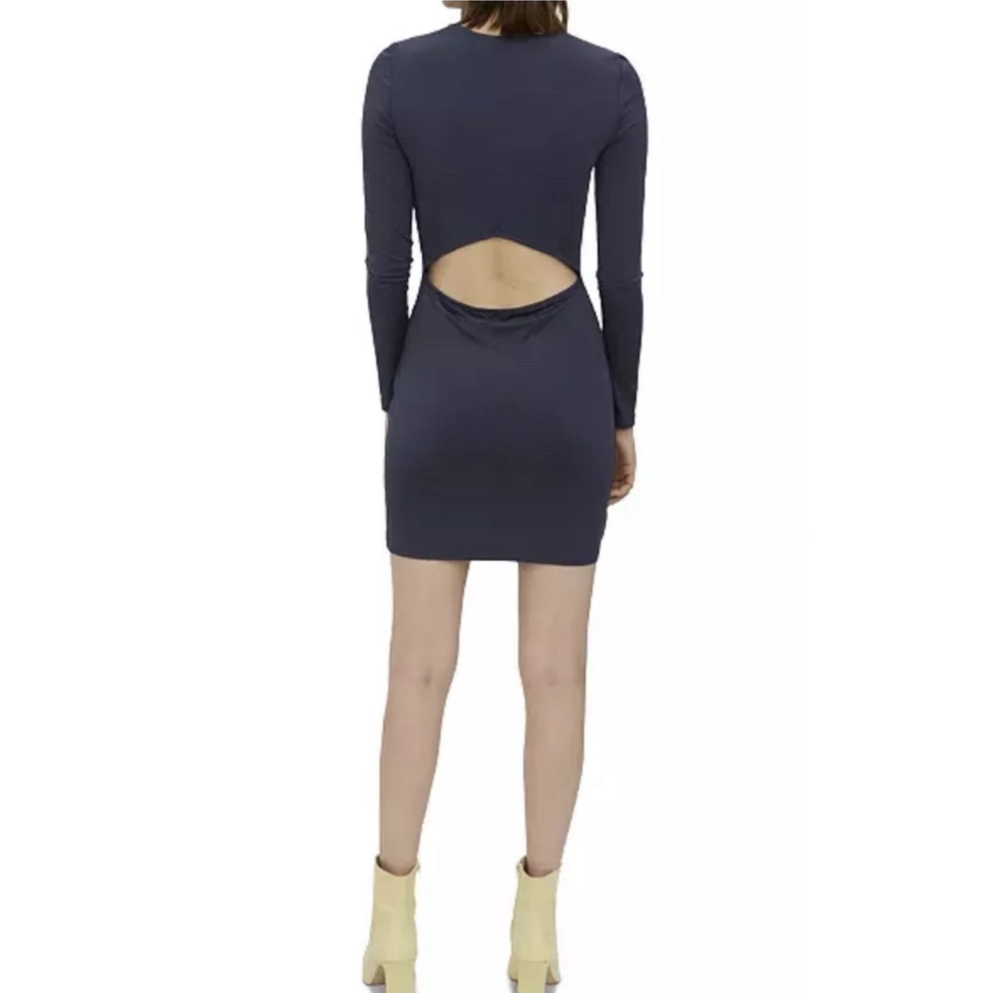 Vero Moda Long Sleeve Ombré Navy Cut Out Back Mini Dress