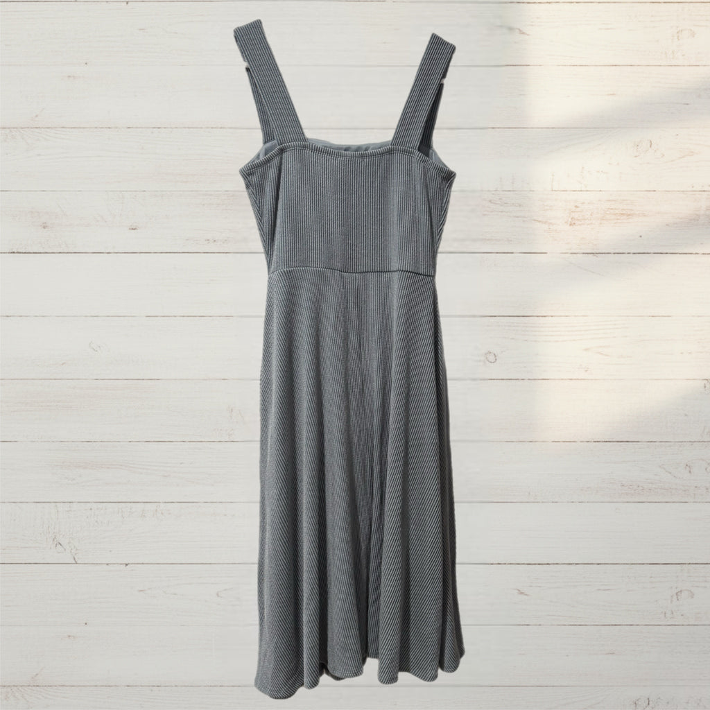 Nine Britton Stitch Fix Sleeveless Square Neck Ribbed Midi Dress Heather Blue