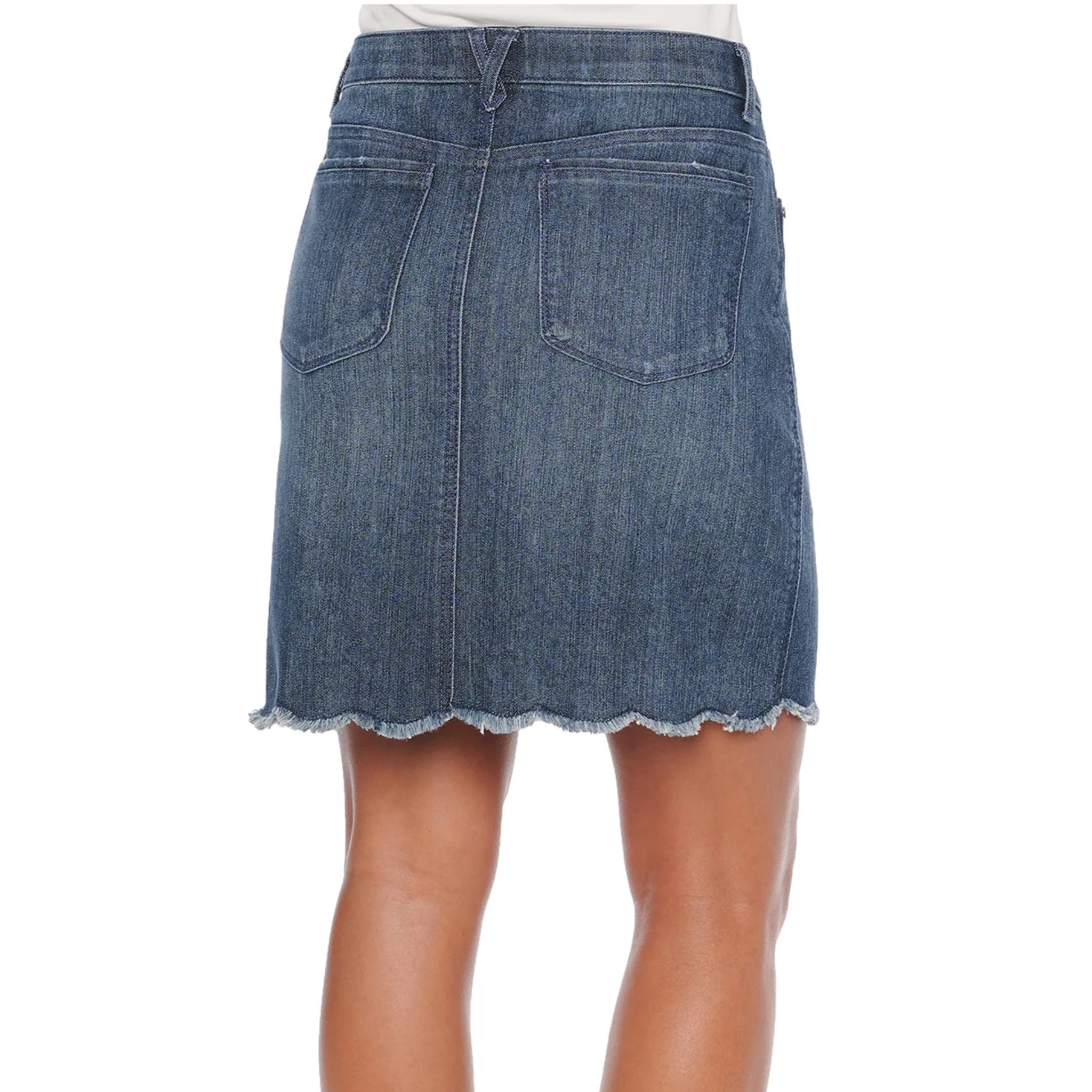 Democracy Ab Solution Scallop Raw Hem Denim Pencil Jean Skirt
