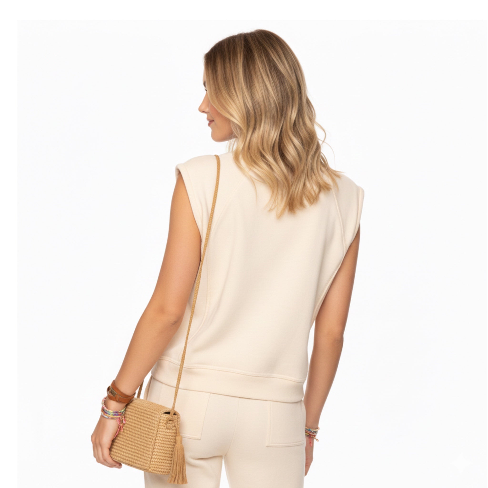 FLAG & ANTHEM Stitch Fix NORA FRENCH TERRY Top Cream Shirt Sweatshirt