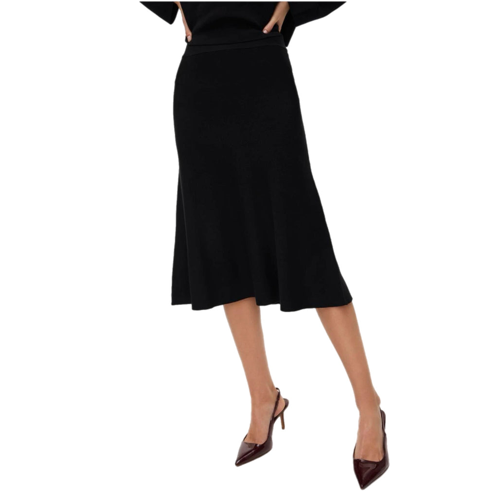 VERO MODA AWARE Women’s Black Knit Midi Skirt High Rise Classic Chic Style