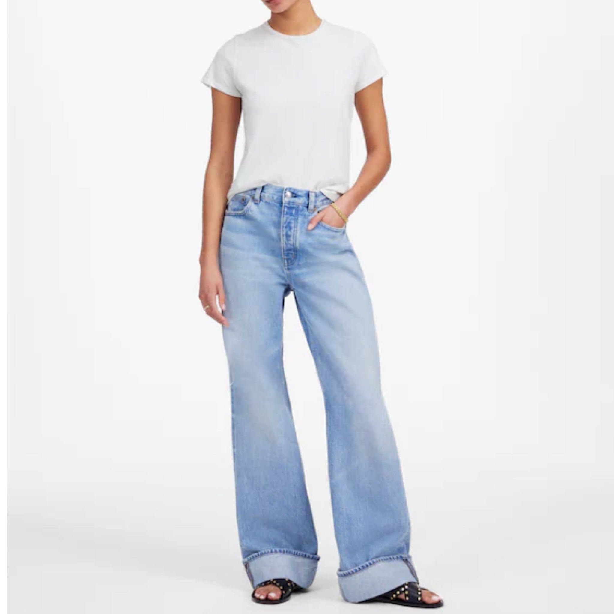 MADEWELL Essential Slim Tee in Lightweight Cotton Back Seam Accent