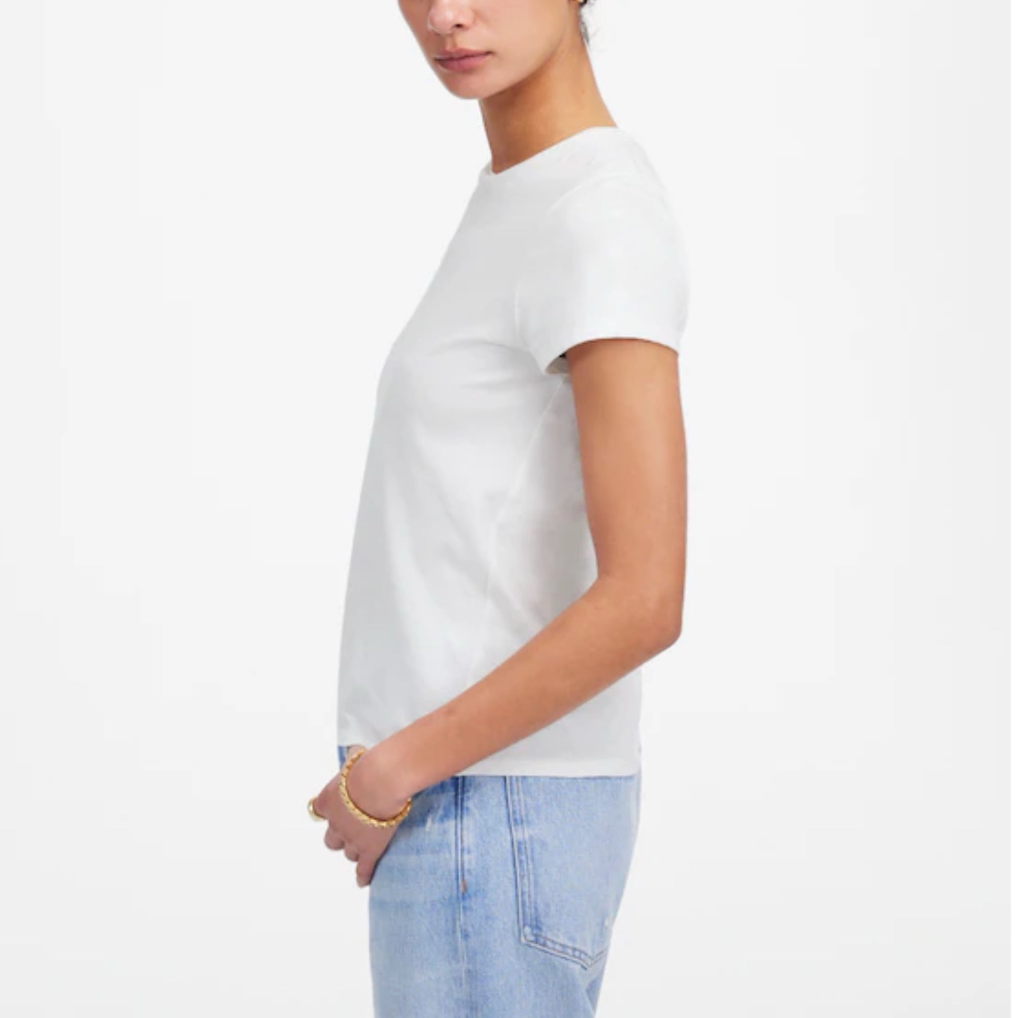 MADEWELL Essential Slim Tee in Lightweight Cotton Back Seam Accent