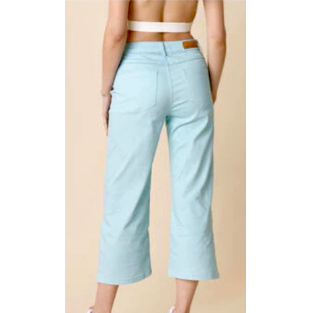 JOU JOU Bahama Blue Culotte Pants Women’s Wide Leg Crop