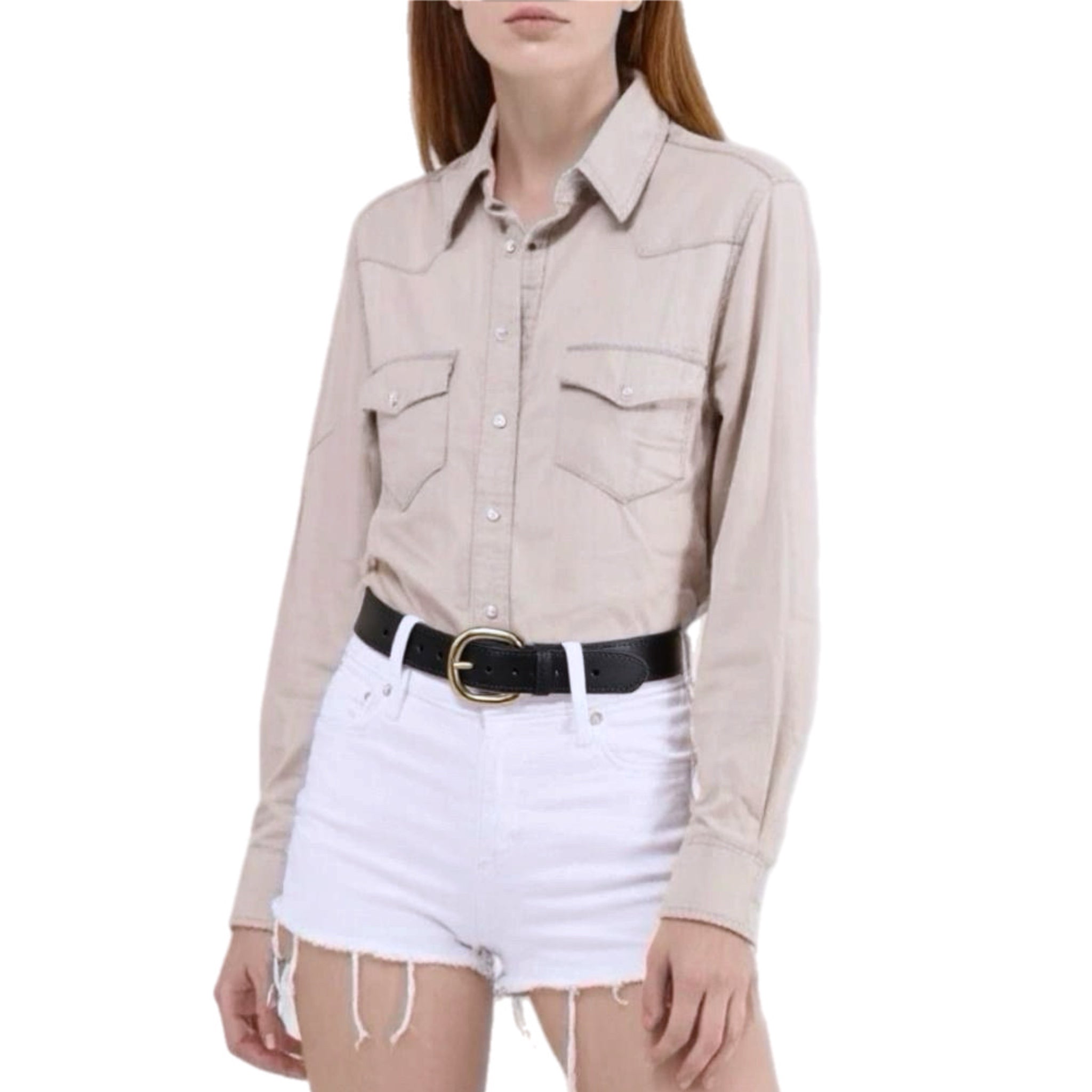 Levi's Women’s Western Soft Denim Shirt Pearl Snaps in Dusty Rose Wash