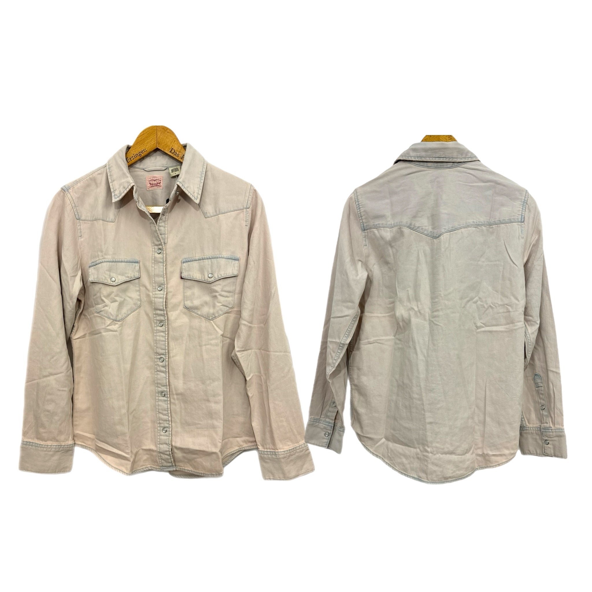 Levi's Women’s Western Soft Denim Shirt Pearl Snaps in Dusty Rose Wash
