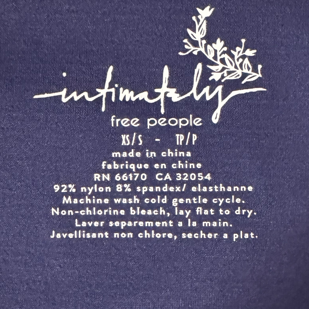 Free People Intimately Clean Lines Baby Tee Shirt in Indigo Blue
