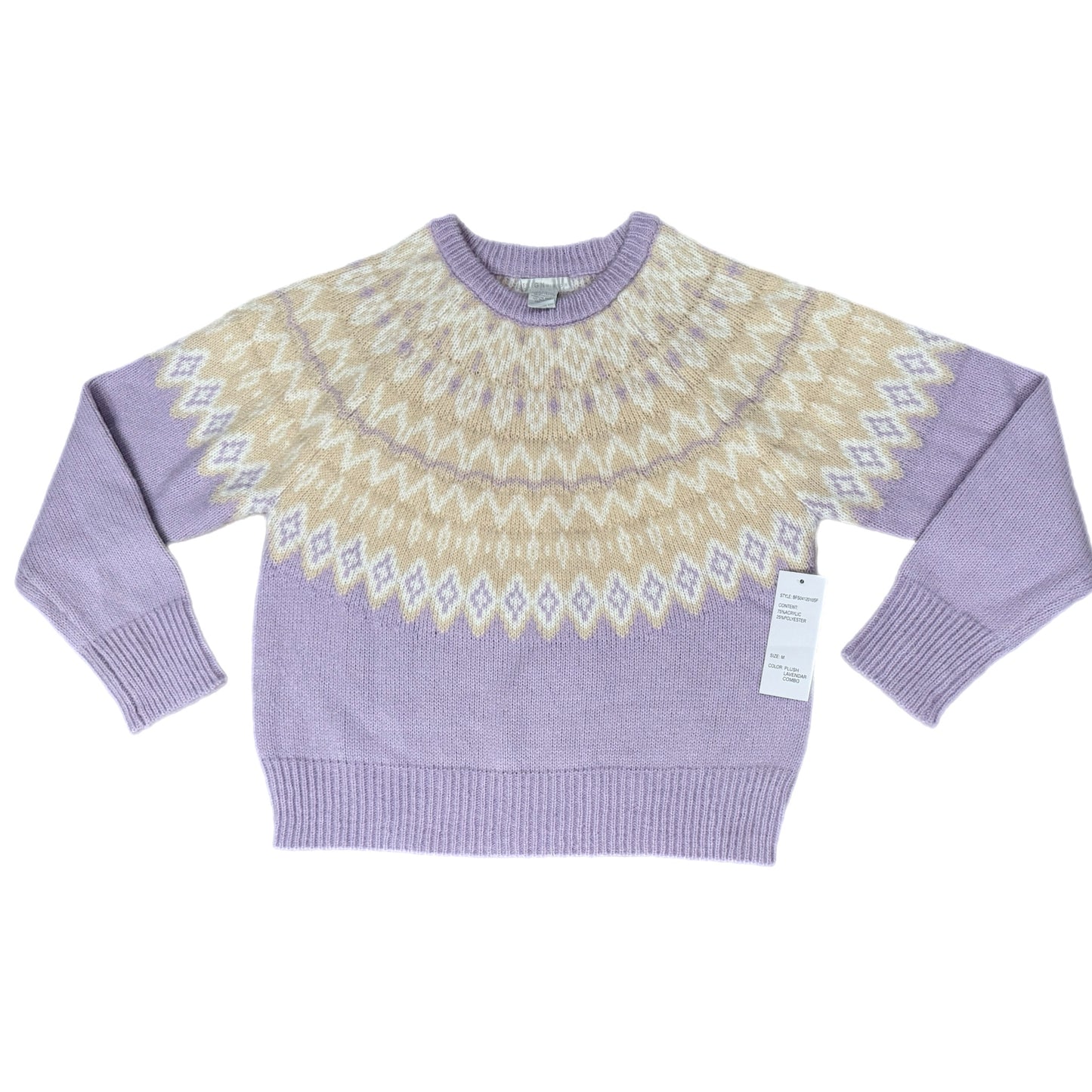 DESIGN HISTORY Fairisle Sweater Soft Plush in Lavender