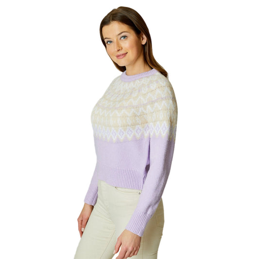 DESIGN HISTORY Fairisle Sweater Soft Plush in Lavender