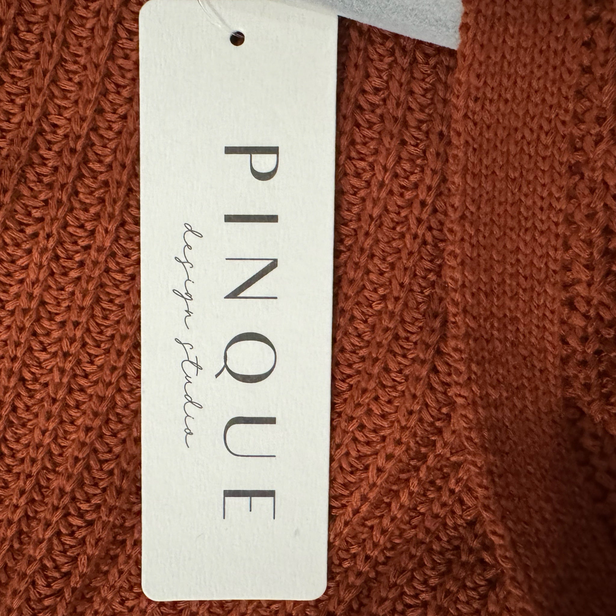Pinque Jamelya Criss Cross Back Knit Cardigan Sweater in Artisan Rust