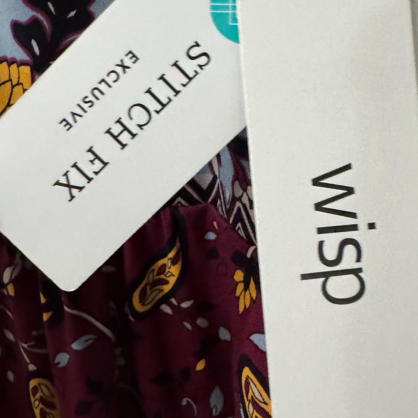 WISP STITCH FIX Exclusive Dress V Neck Floral Sleeveless Autumn Burgundy