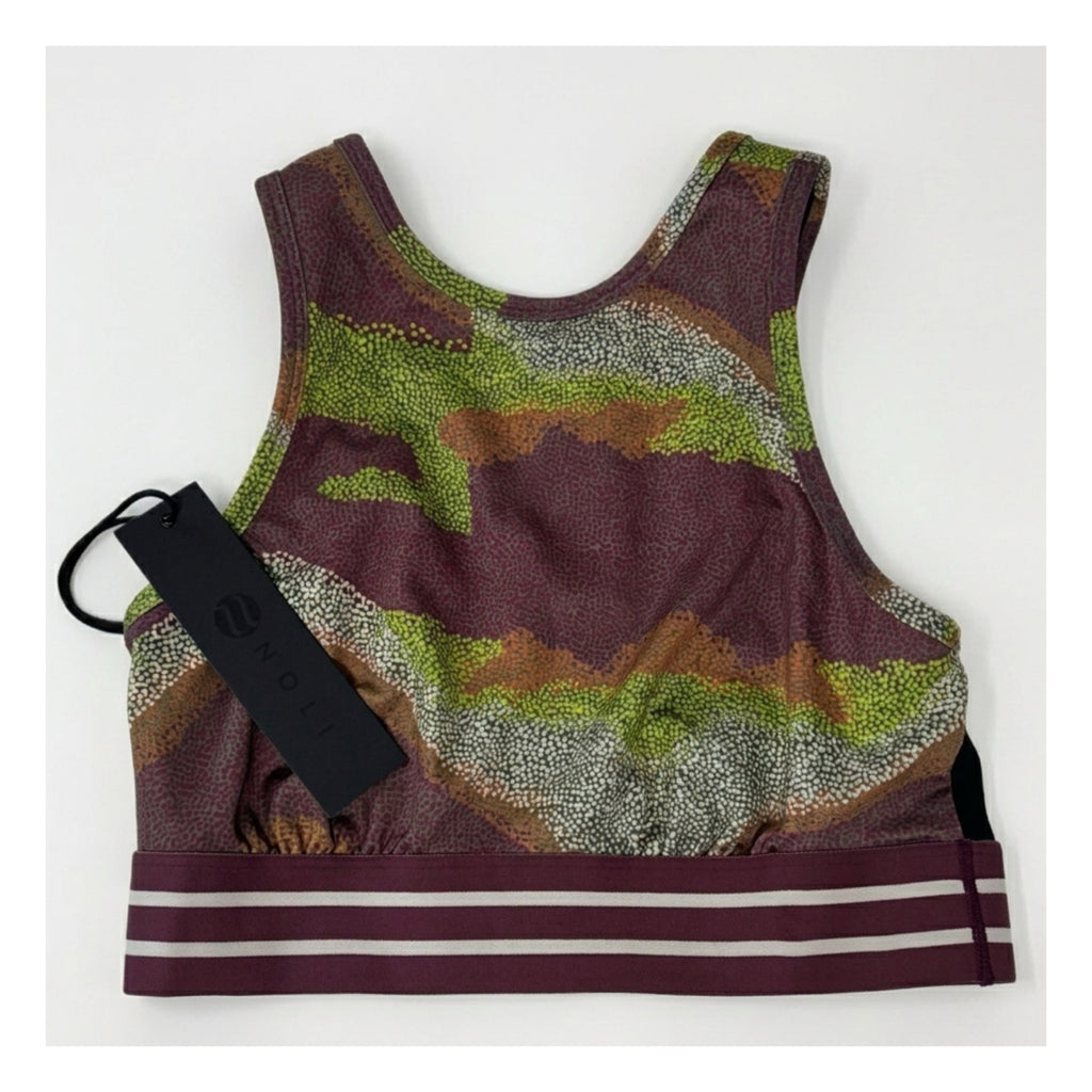 Noli Designer Yoga Aria Crop Sports Bra in Sedona Burgundy
