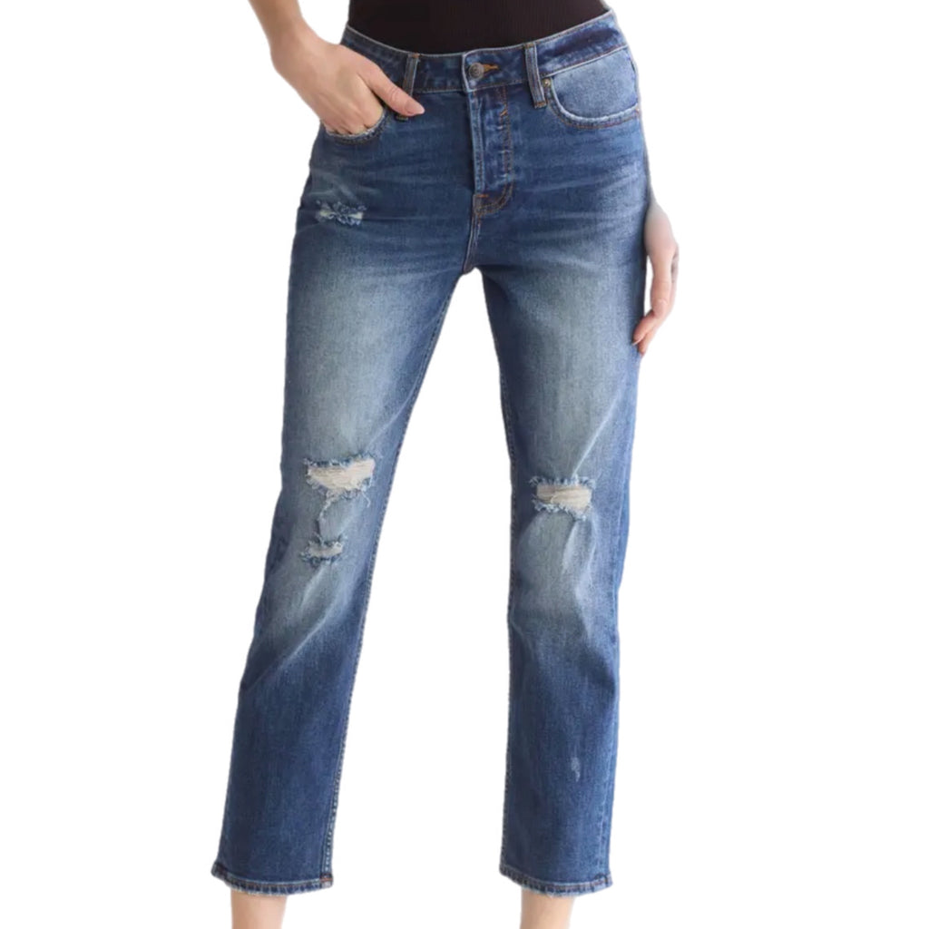 VIGOSS Frankie Slim Straight Distressed Jeans Dark Denim Size Women’s 30/10