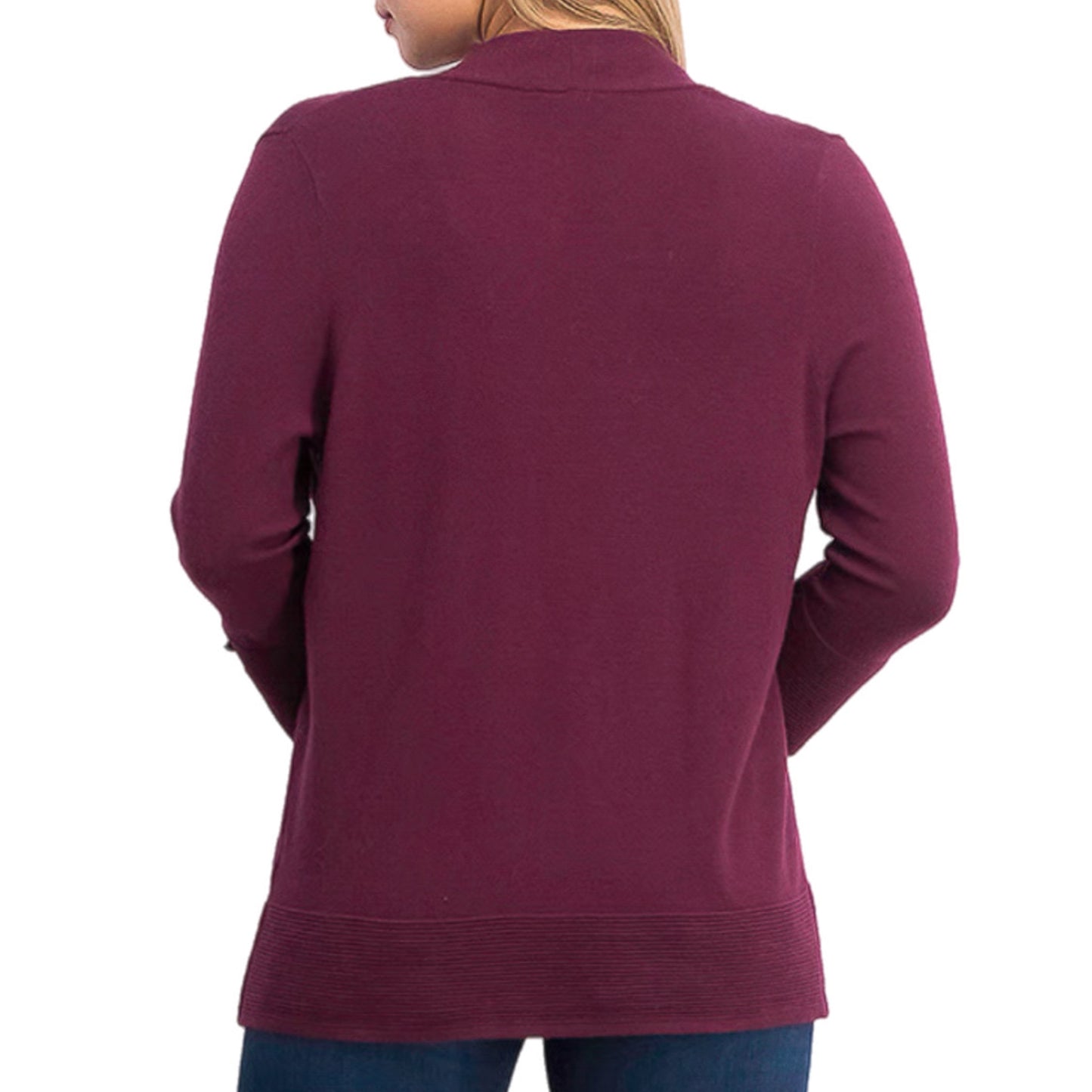 EVOLUTION by Cyrus Stitch Fix Exclusive Myna Button Sleeve Cardigan in Burgundy