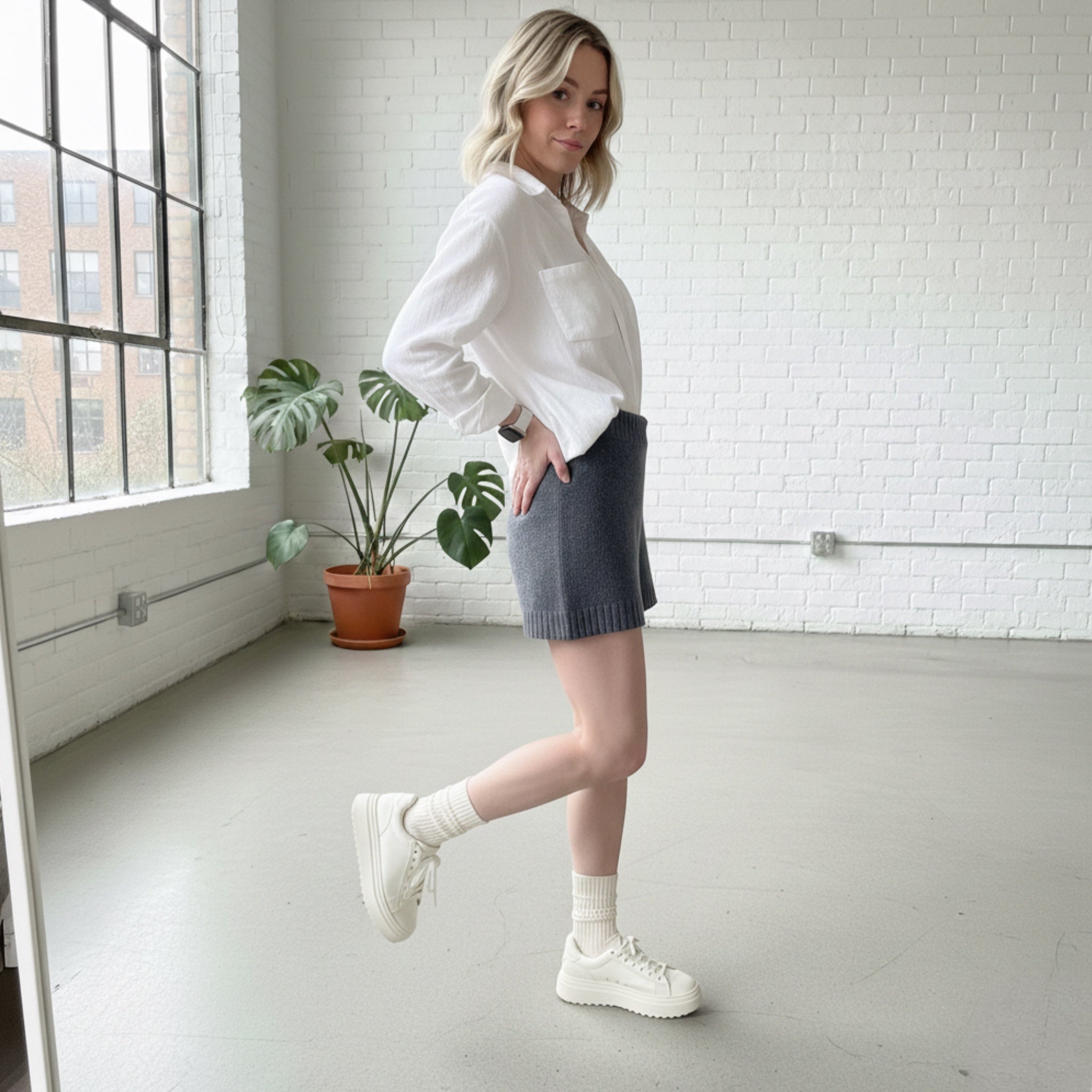 RAILS Clover Shorts Wool Cashmere Blend Stretch Loungewear - Classic Gray