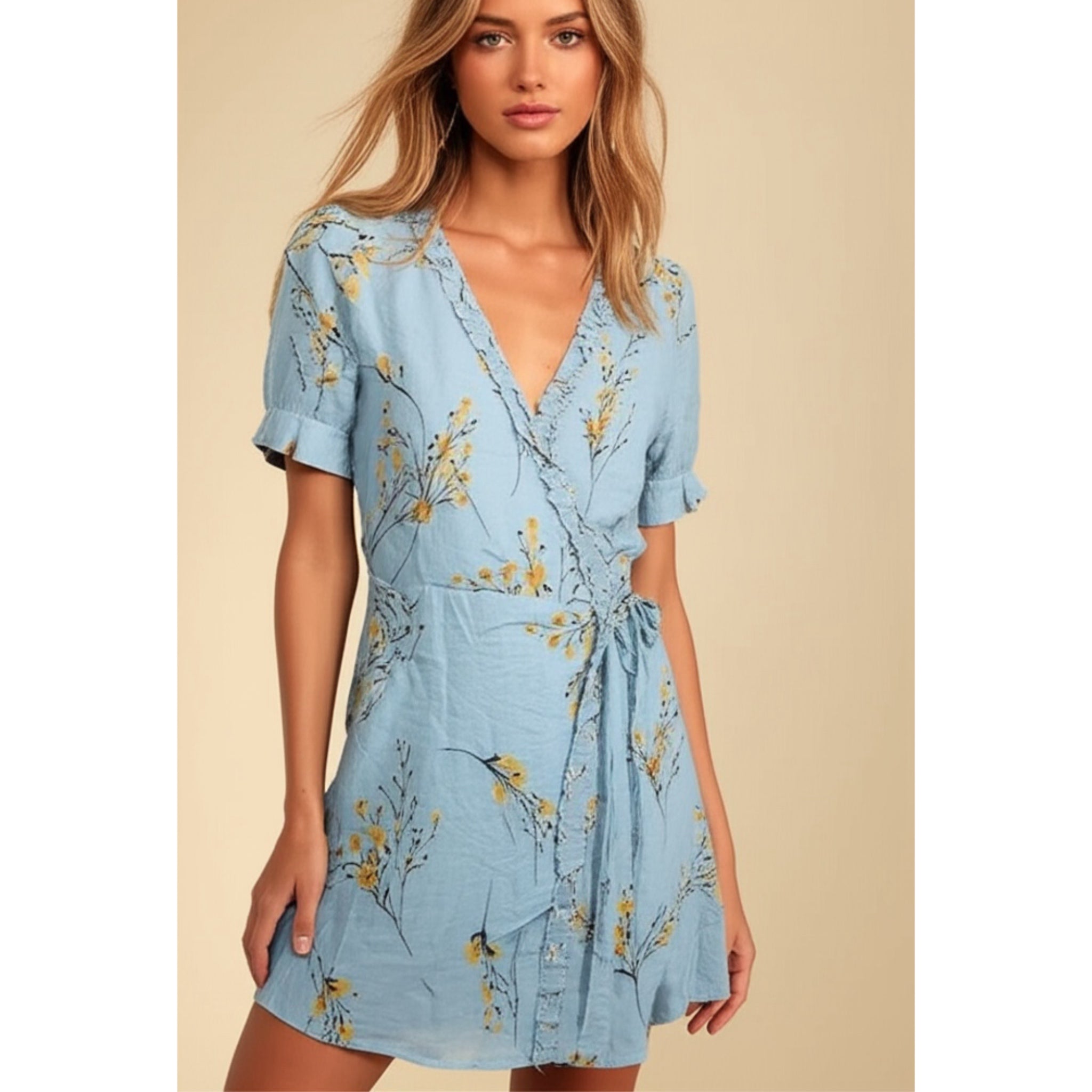 Peach Love California Wrap Dress