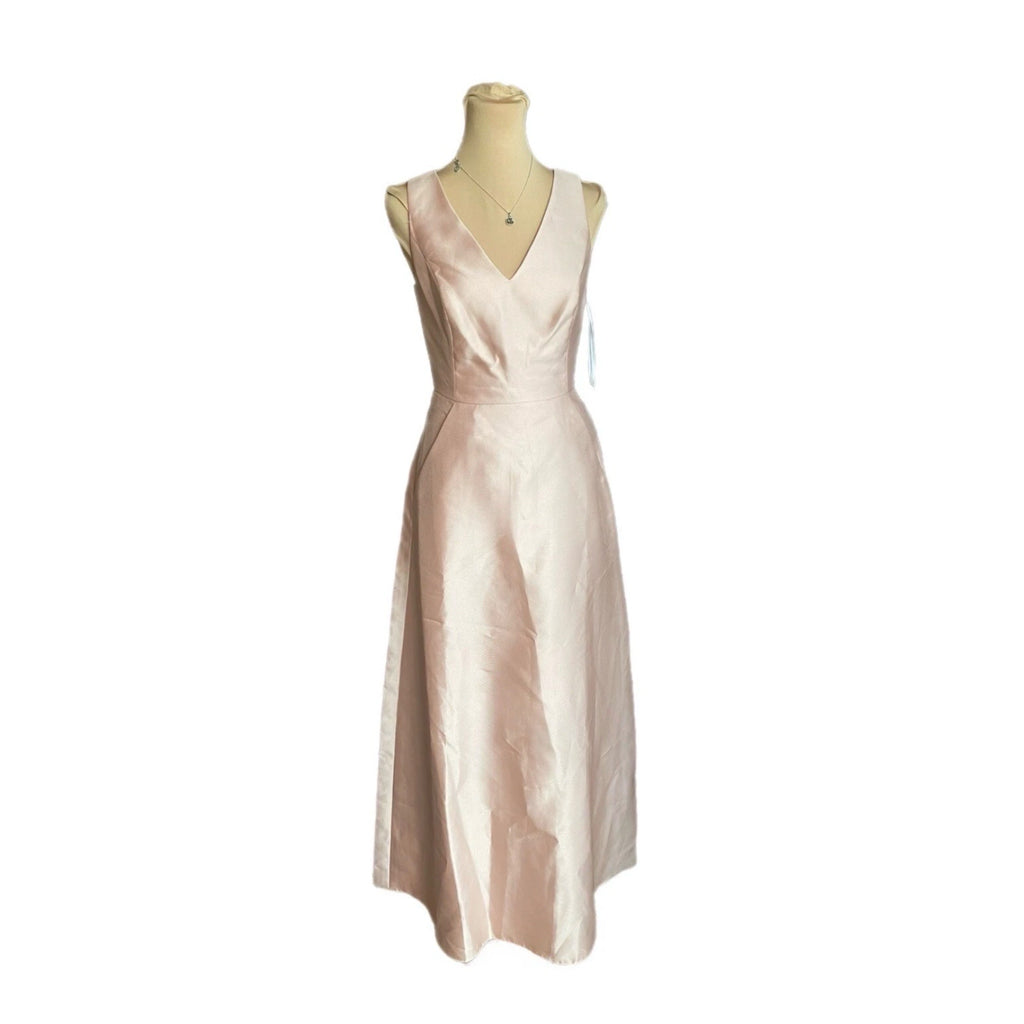 ALFRED SUNG D778 Toasted Sugar Pink Satin Twill Full Dress Sleeveless Gown