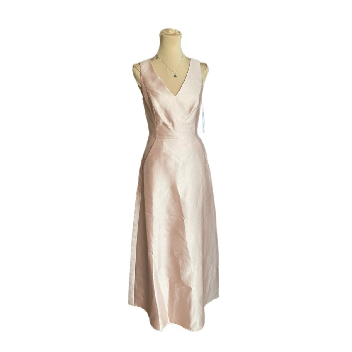 ALFRED SUNG D778 Toasted Sugar Pink Satin Twill Full Dress Sleeveless Gown