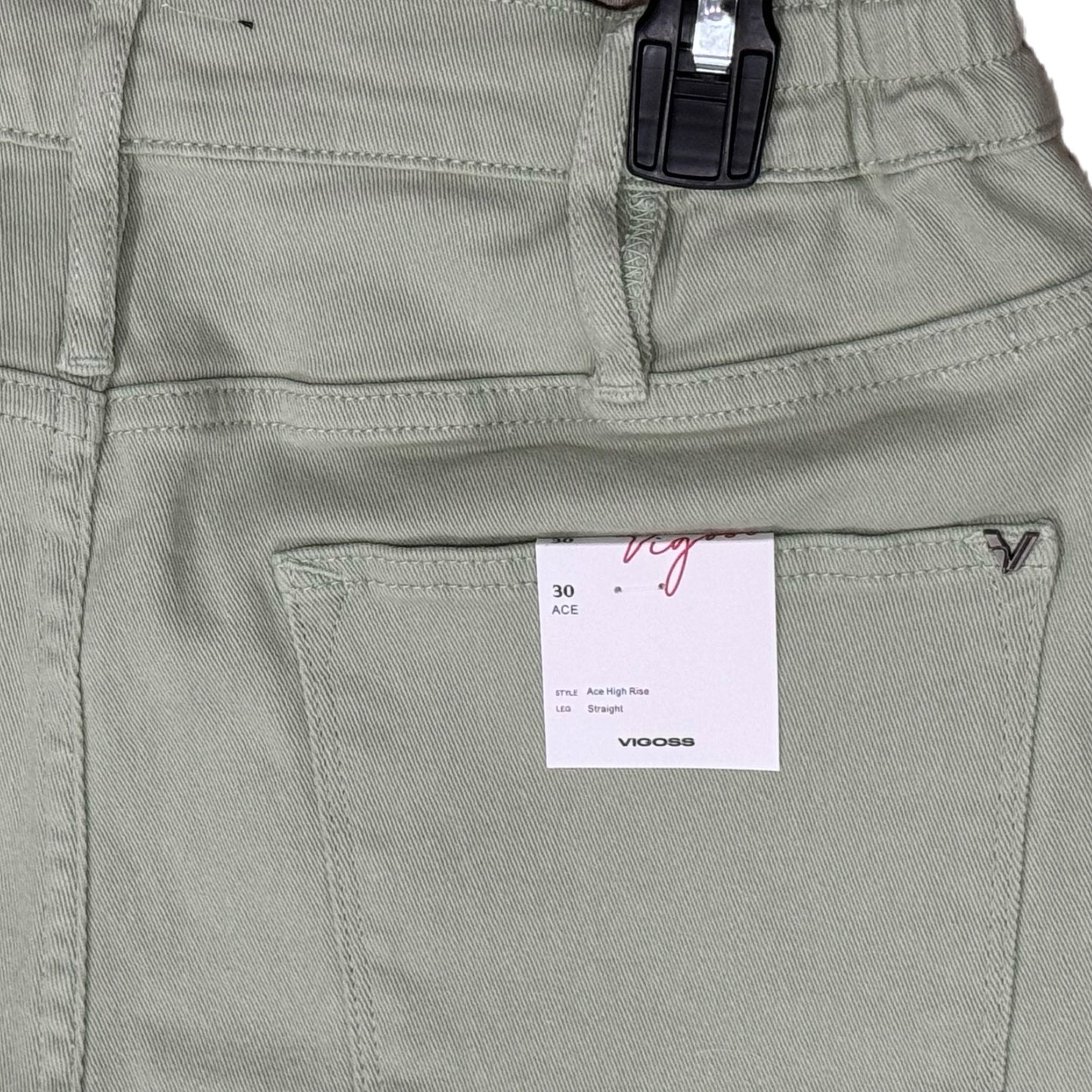 VIGOSS High Rise Straight Jeans Pistachio Green Pants Size 30 only