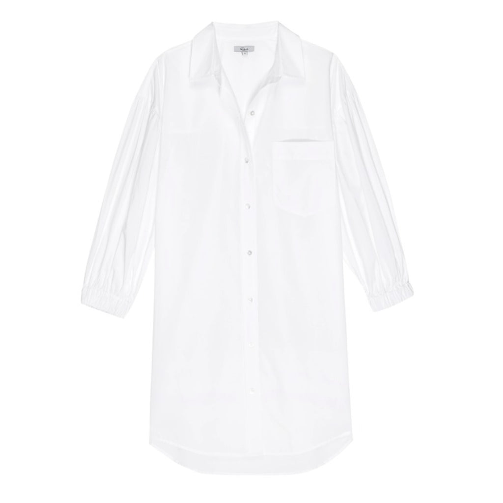 Rails Parson Shirt Dress Long Sleeve Buttoned Mini Eco Friendly Material- White