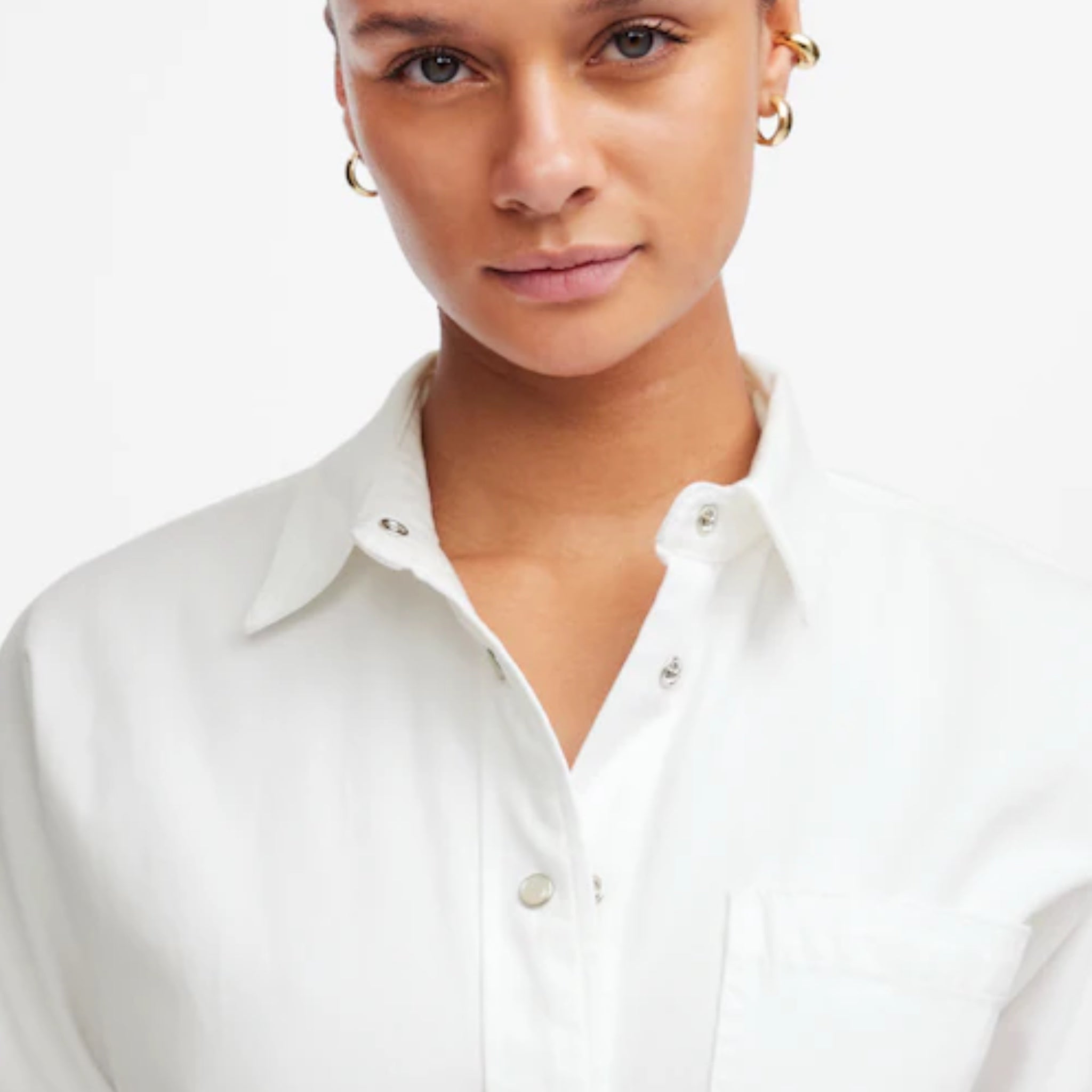 Madewell Oversized Button Up Shirt Women’s White Regenerative Cotton Top