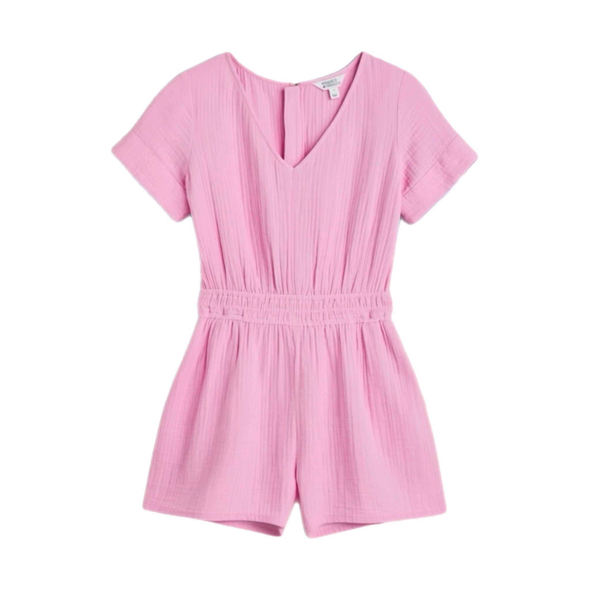 MARKET & SPRUCE Woven Cotton Romper Shorts Beachy Pink