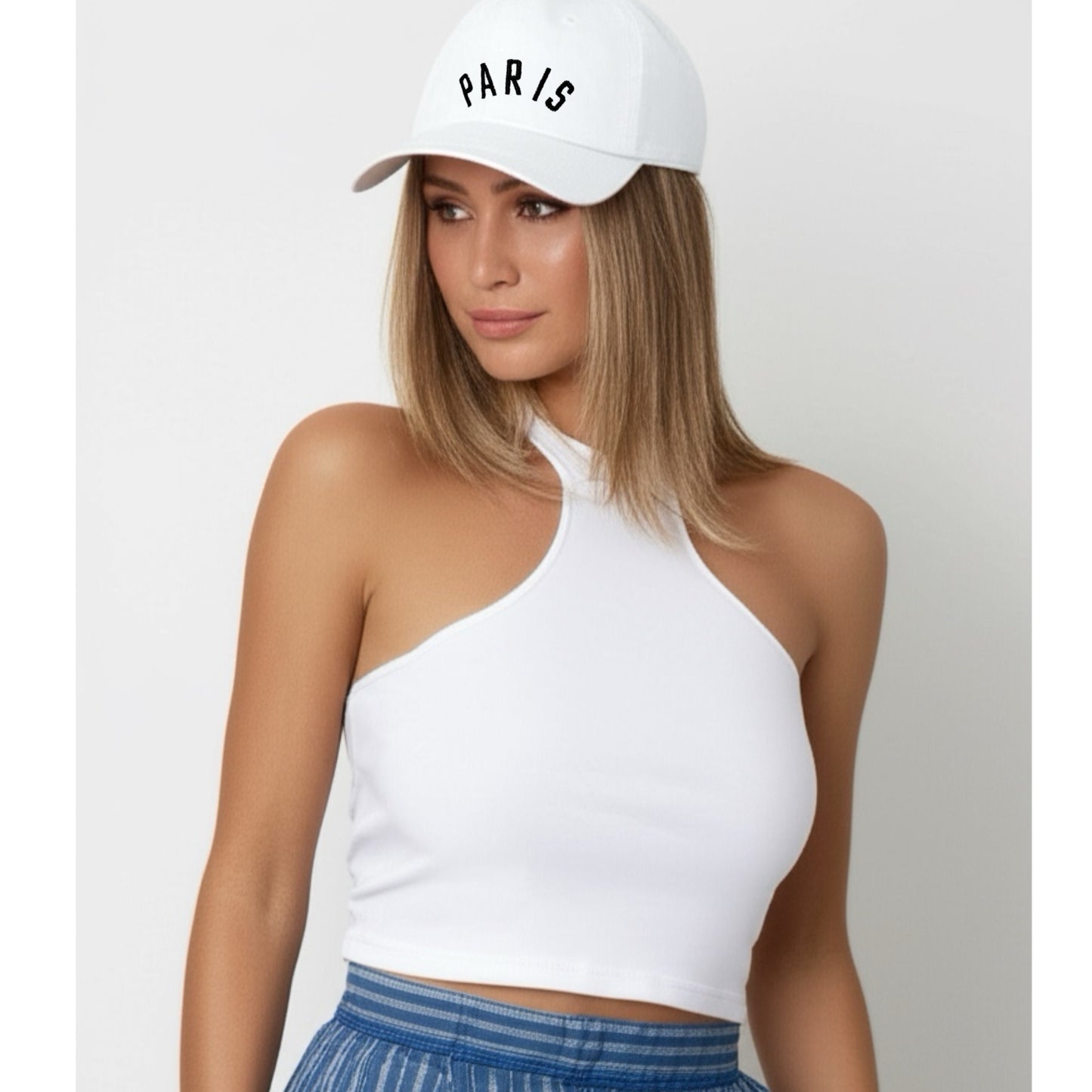 EMBROIDERED “PARIS” VINTAGE WASHED COTTON BASEBALL CAP