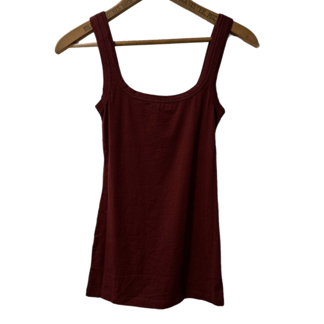 THEORY Bram Women’s Tank Top Size P Petite Extra Small Autumn Burgundy