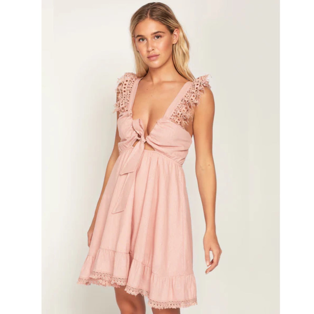 peixoto farrah lace trim mini dress Farrah Dress Peixoto Wear