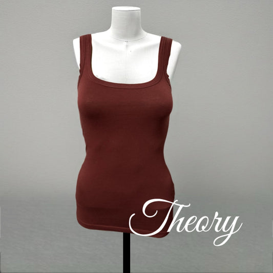 THEORY Bram Women’s Tank Top Size P Petite Extra Small Autumn Burgundy