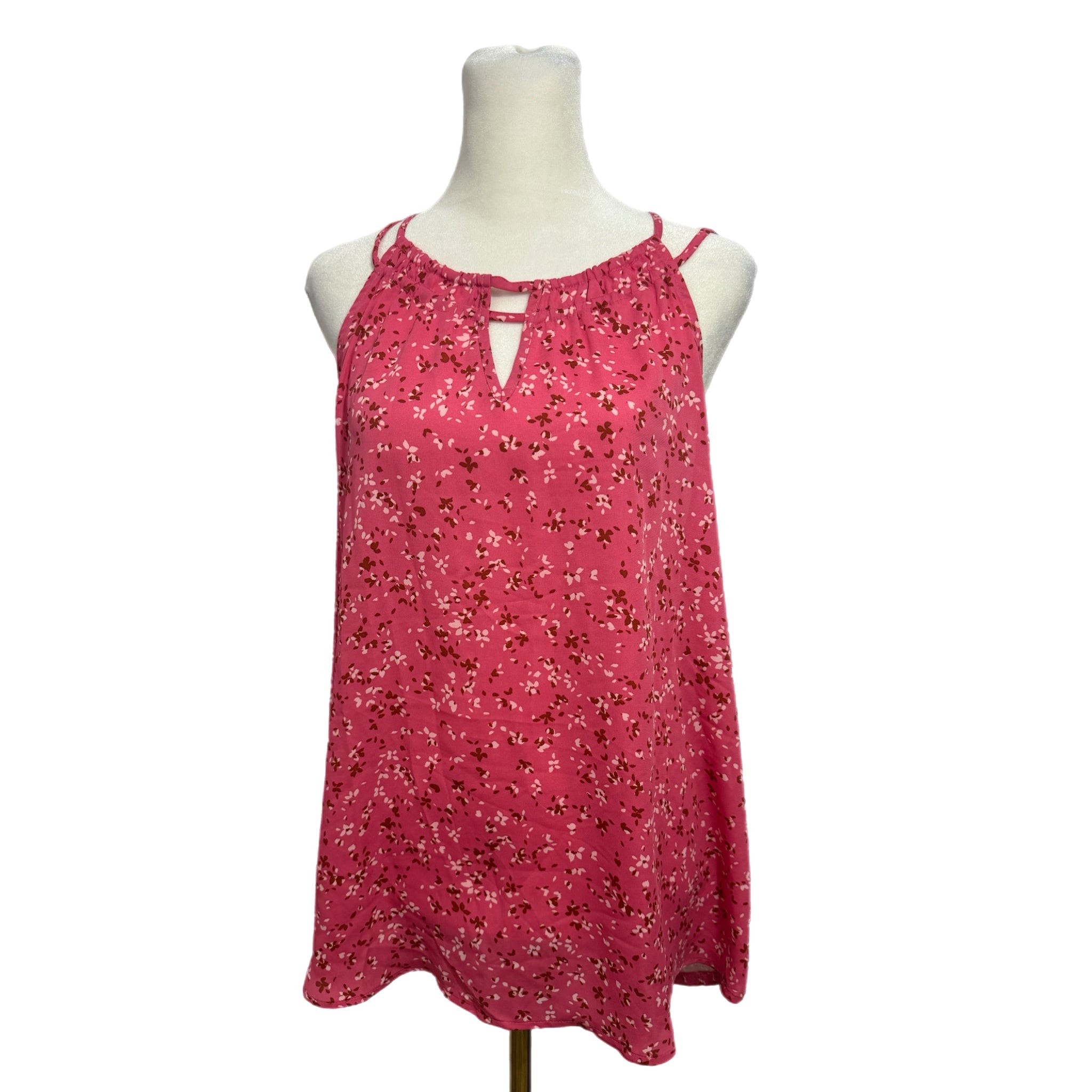 41 HAWTHORN Women’s Cottage Floral Sleeveless Blouse Tank Top in Bright Pink