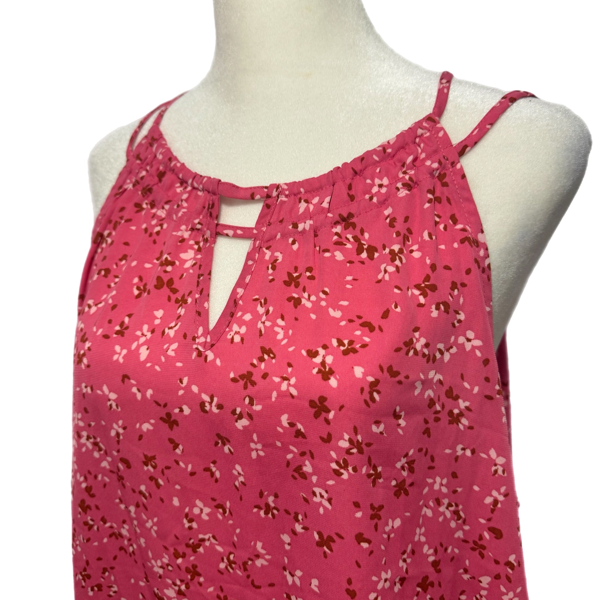 41 HAWTHORN Women’s Cottage Floral Sleeveless Blouse Tank Top in Bright Pink