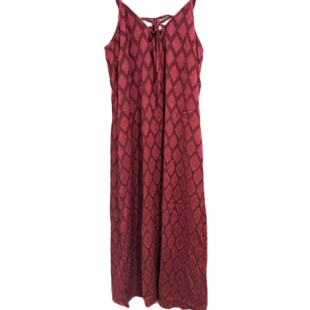BAND OF THE FREE Lila Burgundy Autumn Slit Midi Dress Sleeveless Boho